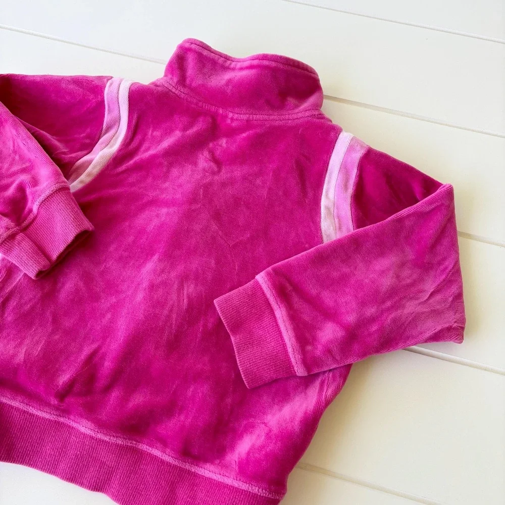 Vintage Gymboree Hot Pink Velour Full Zip Hoodie Tracksuit Size 4T